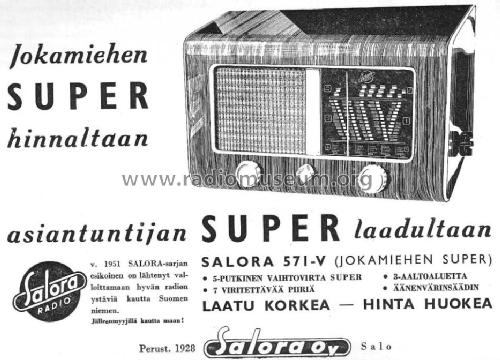571-V; Salora; Salo (ID = 1142306) Radio
