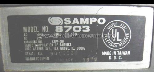 TV-Radio-Cassette-Recorder 8703 Ch= KRV-3B; Sampo Corporation of (ID = 1807432) TV Radio