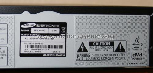 Blu-Ray Disc Player BD-P1500; Samsung Co.; Daegu (ID = 1244890) Reg-Riprod