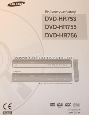 HDD- & DVD-Recorder DVD-HR756; Samsung Co.; Daegu (ID = 2357157) R-Player