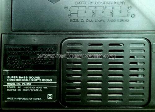Stereo Radio Double Cassette Recorder PD-650; Samsung Co.; Daegu (ID = 2828247) Radio