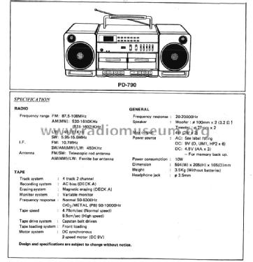 Radio Cassette Recoder PD-790; Samsung Co.; Daegu (ID = 2828244) Radio