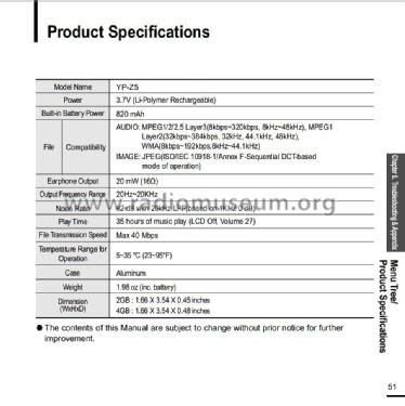 FM Radio / MP3 Player YP-Z5F; Samsung Co.; Daegu (ID = 1747785) Radio