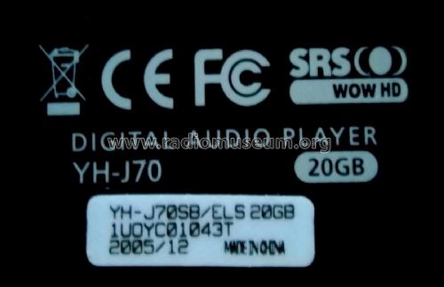 Portable Digital Audio Player YH-J70SB/SW; Samsung Co.; Daegu (ID = 2770433) Radio
