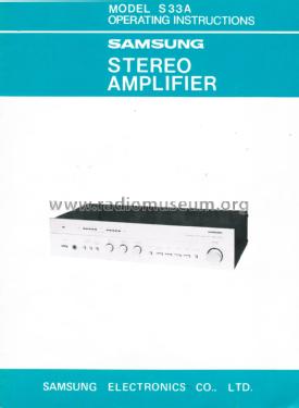 Integrated Stereo Amplifier S33A; Samsung Co.; Daegu (ID = 2531065) Ampl/Mixer