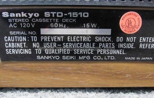 Stereo Cassette Deck STD-1510; Sankyo Seiki Mfg.Co. (ID = 2866804) R-Player