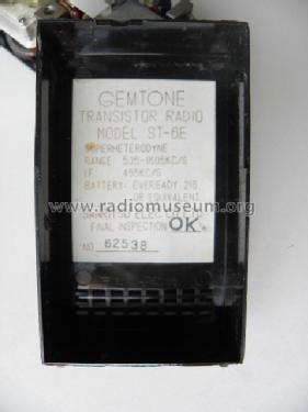 Gemtone ST-6E; Sanritsu Electric Co (ID = 801233) Radio