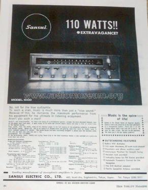 1000; Sansui Electric Co., (ID = 1752916) Radio