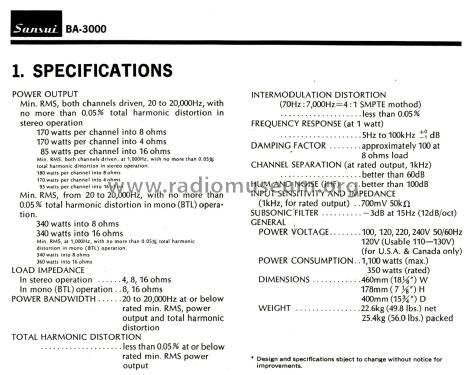 Definition BA3000; Sansui Electric Co., (ID = 1983081) Verst/Mix