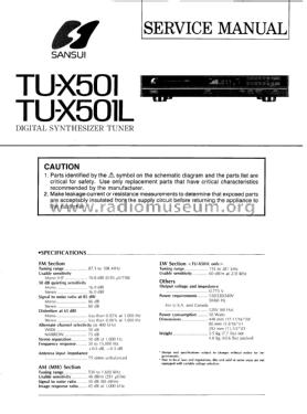 Digital Synthesizer Tuner TU-X501; Sansui Electric Co., (ID = 1982293) Radio