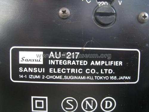 Integrated Amplifier AU-217; Sansui Electric Co., (ID = 2036131) Ampl/Mixer