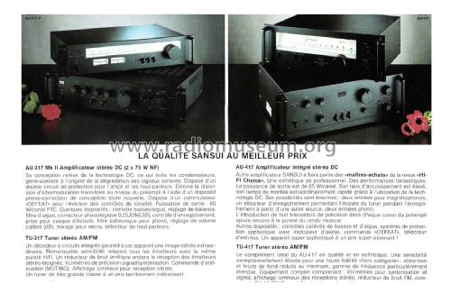 Integrated Amplifier AU-417; Sansui Electric Co., (ID = 2030592) Ampl/Mixer