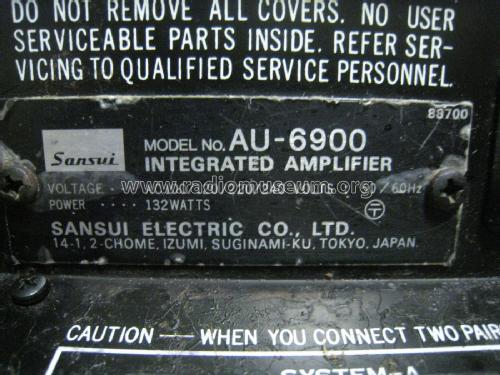 Integrated Amplifier AU-6900; Sansui Electric Co., (ID = 2134183) Ampl/Mixer