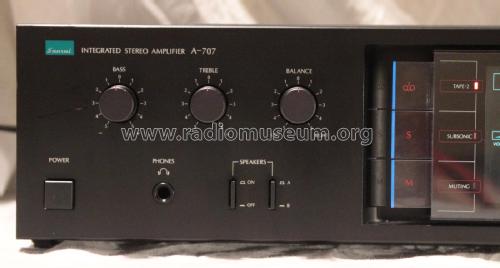 Integrated Stereo Amplifier A-707; Sansui Electric Co., (ID = 2075519) Ampl/Mixer