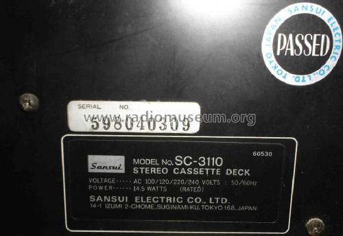 SC-3110; Sansui Electric Co., (ID = 1092622) R-Player