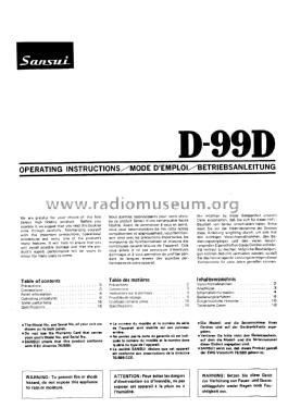 Stereo Double Cassette Deck D-99D; Sansui Electric Co., (ID = 1886422) R-Player