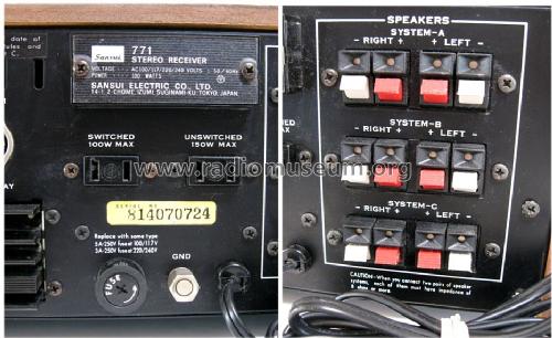 Stereo Receiver 771; Sansui Electric Co., (ID = 1475443) Radio