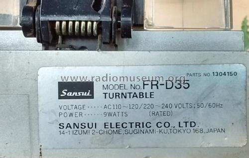 Stereo Turntable FR-D35; Sansui Electric Co., (ID = 2678987) Enrég.-R