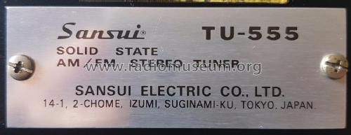 Stereophonic Tuner Solid State TU-555; Sansui Electric Co., (ID = 2624010) Radio