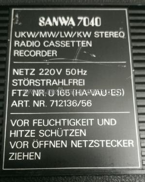 Sanwa 7040; Sanwa (ID = 2406784) Radio