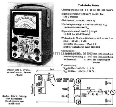 Transistorized Multimeter PEM-6; Sanwa Electric (ID = 1007748) Equipment