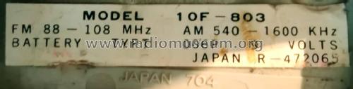 10F-803; Sanyo Electric Co. (ID = 2826002) Radio