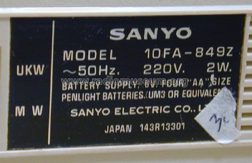 10FA-849Z; Sanyo Electric Co. (ID = 960553) Radio