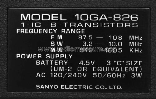 10GA-826; Sanyo Electric Co. (ID = 1322811) Radio