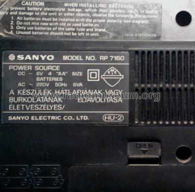 3 Band Receiver RP7160; Sanyo Electric Co. (ID = 1747694) Radio