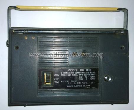 8 Transistor 3 Band Portable Radio 8U-831; Sanyo Electric Co. (ID = 1917600) Radio