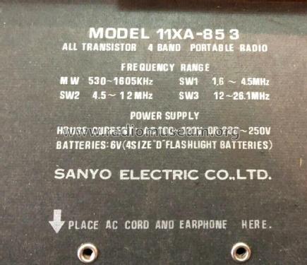 853 Transcontinental 11XA-853; Sanyo Electric Co. (ID = 2675552) Radio