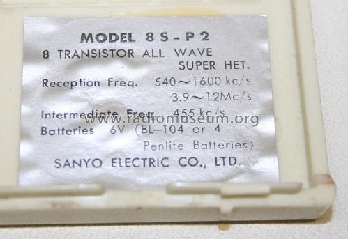 8 Transistor Deluxe All Wave 8S-P2; Sanyo Electric Co. (ID = 1634199) Radio