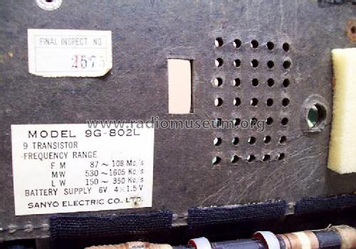 9 Transistor 9G-802L; Sanyo Electric Co. (ID = 1628266) Radio