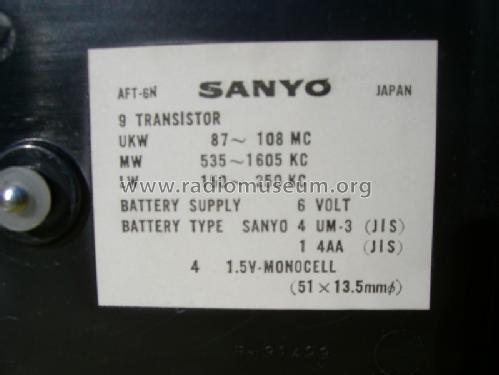9 Transistor 3 Band AFT-6N; Sanyo Electric Co. (ID = 1717833) Radio