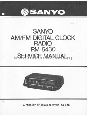 AM/FM Digital Clock Radio RM-5430; Sanyo Electric Co. (ID = 2046083) Radio