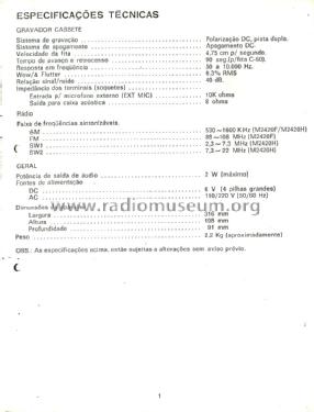 AM FM Radio Cassette Recorder M2420F; Sanyo Electric Co. (ID = 2026733) Radio