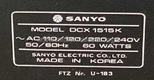 AM/FM Stereo Receiver DCX 1515K; Sanyo Electric Co. (ID = 2843733) Radio