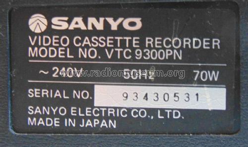 Betacord Video Cassette Recorder VTC-9300PN; Sanyo Electric Co. (ID = 2605409) Ton-Bild