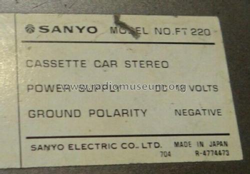 Cassette Car Stereo FT-220; Sanyo Electric Co. (ID = 2707838) R-Player