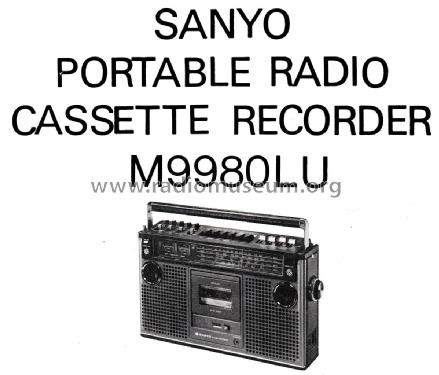 Cassette Recorder M9980LU; Sanyo Electric Co. (ID = 2307285) Radio