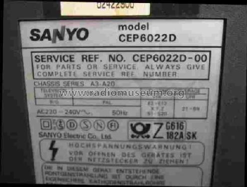 CEP6022D; Sanyo Electric Co. (ID = 569399) Television