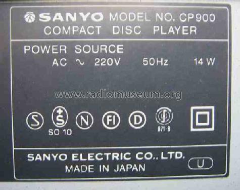 Compact Disc Player CP900; Sanyo Electric Co. (ID = 1182804) R-Player
