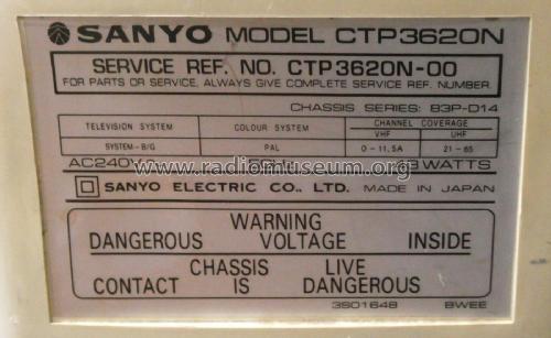 CTP-3620N Ch= 83P; Sanyo Electric Co. (ID = 2788955) Television