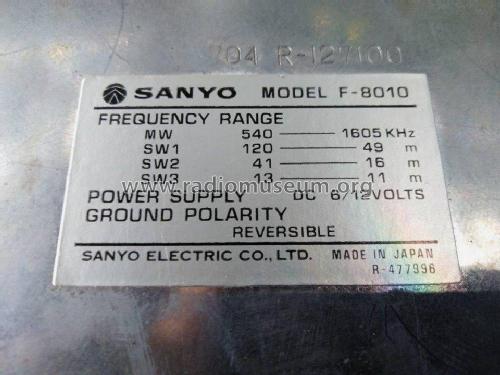 F-8010; Sanyo Electric Co. (ID = 2441713) Autoradio