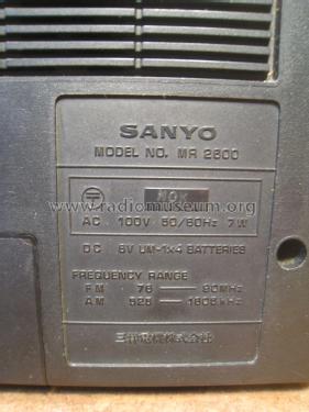 FM-AM Radio Cassette Recoder Auto Stop MR 2600; Sanyo Electric Co. (ID = 1986586) Radio