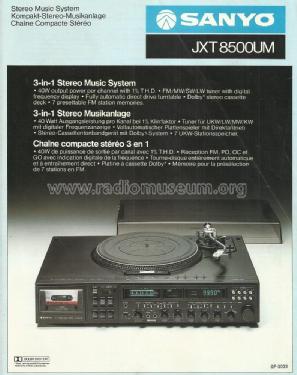 HiFi Stereo Music System JXT8500UM; Sanyo Electric Co. (ID = 2044394) Radio