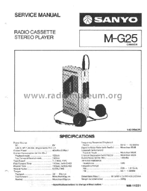 Radio Cassette Player M-G25; Sanyo Electric Co. (ID = 2285536) Radio