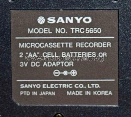 Micro Talk-Book TRC5650; Sanyo Electric Co. (ID = 2061208) Reg-Riprod