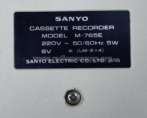 Portable Cassette Recorder M-765E; Sanyo Electric Co. (ID = 2967968) Enrég.-R
