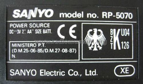 RP-5070; Sanyo Electric Co. (ID = 824249) Radio